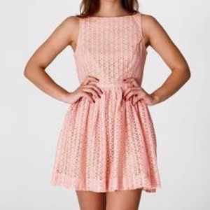 American Apparel • rose/peach lace skater dress